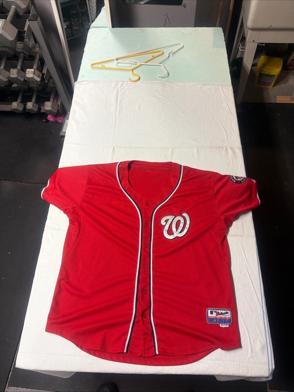 Majestic Red Kids Baseball Jersey with White Trim and Logo Washington Nationals